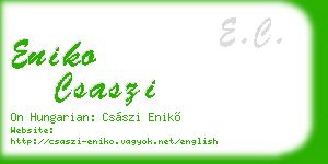 eniko csaszi business card